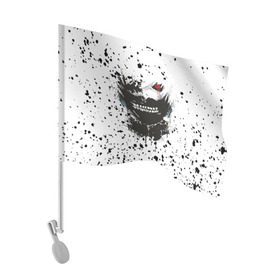 Флаг для автомобиля с принтом Kaneki Ken (Tokyo Ghoul) #3 в Белгороде, 100% полиэстер | Размер: 30*21 см | anime | kaneki ken | tokyo ghoul | аниме | канеки кен | токийский гуль