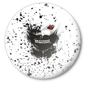 Значок с принтом Kaneki Ken (Tokyo Ghoul) #3 в Белгороде,  металл | круглая форма, металлическая застежка в виде булавки | Тематика изображения на принте: anime | kaneki ken | tokyo ghoul | аниме | канеки кен | токийский гуль