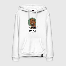 Мужская толстовка хлопок с принтом Kanye West в Белгороде, френч-терри, мягкий теплый начес внутри (100% хлопок) | карман-кенгуру, эластичные манжеты и нижняя кромка, капюшон с подкладом и шнурком | 
