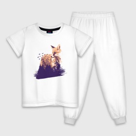 Детская пижама хлопок с принтом Лиса в Белгороде, 100% хлопок |  брюки и футболка прямого кроя, без карманов, на брюках мягкая резинка на поясе и по низу штанин
 | fox | foxy | абстракция | женская | женские | лес | лис | лиса | лисичка | отдых | природа