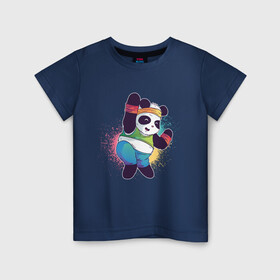 Детская футболка хлопок с принтом Панда Зумба в Белгороде, 100% хлопок | круглый вырез горловины, полуприлегающий силуэт, длина до линии бедер | dance | зумба | панда | танцует | танцы | фитнес
