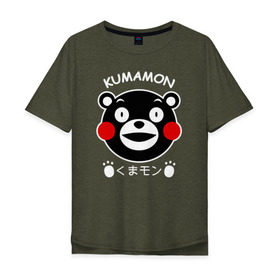 Мужская футболка хлопок Oversize с принтом KUMAMON в Белгороде, 100% хлопок | свободный крой, круглый ворот, “спинка” длиннее передней части | japanese | kumamon | kumamoto | аниме | игрушка | кумамон | кумамото сапурайдзу | персонаж | талисман | япония