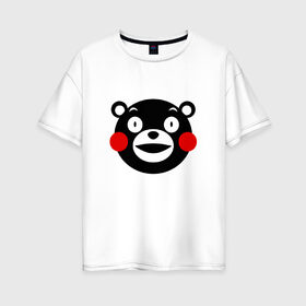 Женская футболка хлопок Oversize с принтом KUMAMON в Белгороде, 100% хлопок | свободный крой, круглый ворот, спущенный рукав, длина до линии бедер
 | japanese | kumamon | kumamoto | аниме | игрушка | кумамон | кумамото сапурайдзу | персонаж | талисман | япония