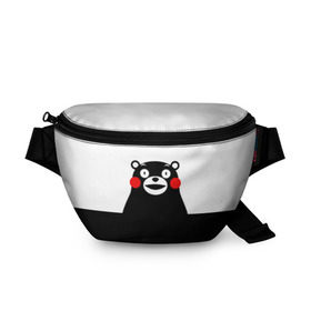 Поясная сумка 3D с принтом KUMAMON в Белгороде, 100% полиэстер | плотная ткань, ремень с регулируемой длиной, внутри несколько карманов для мелочей, основное отделение и карман с обратной стороны сумки застегиваются на молнию | japanese | kumamon | kumamoto | аниме | игрушка | кумамон | кумамото сапурайдзу | персонаж | талисман | япония