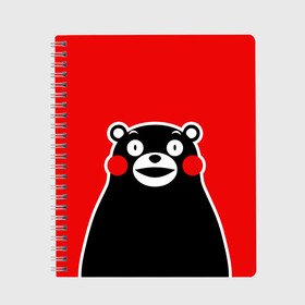 Тетрадь с принтом KUMAMON в Белгороде, 100% бумага | 48 листов, плотность листов — 60 г/м2, плотность картонной обложки — 250 г/м2. Листы скреплены сбоку удобной пружинной спиралью. Уголки страниц и обложки скругленные. Цвет линий — светло-серый
 | japanese | kumamon | kumamoto | аниме | игрушка | кумамон | кумамото сапурайдзу | персонаж | талисман | япония