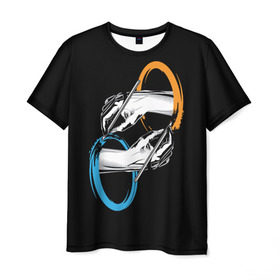 Мужская футболка 3D с принтом Portal в Белгороде, 100% полиэфир | прямой крой, круглый вырез горловины, длина до линии бедер | portal | портал