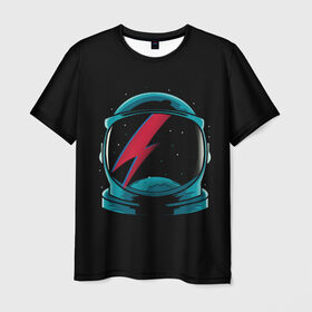 Мужская футболка 3D с принтом Space Bowie в Белгороде, 100% полиэфир | прямой крой, круглый вырез горловины, длина до линии бедер | david bowie | rock music | дэвид боуи | рок  музыка