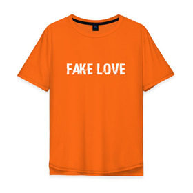 Мужская футболка хлопок Oversize с принтом FAKE LOVE в Белгороде, 100% хлопок | свободный крой, круглый ворот, “спинка” длиннее передней части | bangtan boys | beyond the scene | bts | fake love | k pop | music | арэм | ви | джей хоуп | джин | музыка | сюга | чимин | чонгук