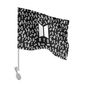 Флаг для автомобиля с принтом BTS в Белгороде, 100% полиэстер | Размер: 30*21 см | bts | bts army | j hope | jimin | jin | jungkook | k pop | rap monster | rapmon | suga | v | бтс | корея
