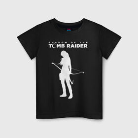 Детская футболка хлопок с принтом Tomb Raider LOGO в Белгороде, 100% хлопок | круглый вырез горловины, полуприлегающий силуэт, длина до линии бедер | Тематика изображения на принте: воительница | женщина | игра | крофт | лара | персонаж