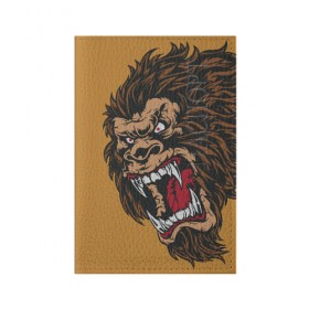 Обложка для паспорта матовая кожа с принтом Forest Yeti в Белгороде, натуральная матовая кожа | размер 19,3 х 13,7 см; прозрачные пластиковые крепления | Тематика изображения на принте: beast | gorilla | monster | горилла | животное | йети | монстр