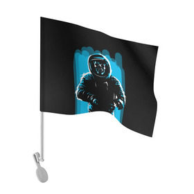 Флаг для автомобиля с принтом Dead Space в Белгороде, 100% полиэстер | Размер: 30*21 см | austranaut | bone | cosmos | nasa | skull | астронавт | космонавт | космос | кости | череп