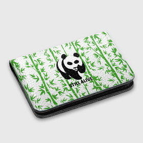 Картхолдер с принтом с принтом Still Alive в Белгороде, натуральная матовая кожа | размер 7,3 х 10 см; кардхолдер имеет 4 кармана для карт; | alive | bamboo | green | greenpeace | panga | peace | still | бамбук | грин | гринпис | живая | живой | зеленый | мир | панда | панды | пис
