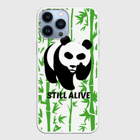 Чехол для iPhone 13 Pro Max с принтом Still Alive в Белгороде,  |  | Тематика изображения на принте: alive | bamboo | green | greenpeace | panga | peace | still | бамбук | грин | гринпис | живая | живой | зеленый | мир | панда | панды | пис