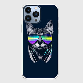 Чехол для iPhone 13 Pro Max с принтом Кот в Наушниках в Белгороде,  |  | cat | cats | head | headphones | kitten | kitty | music | диджей | кот | котенок | коты | котята | кошка | кошки | музыка | наушники | очки | слушает | усы