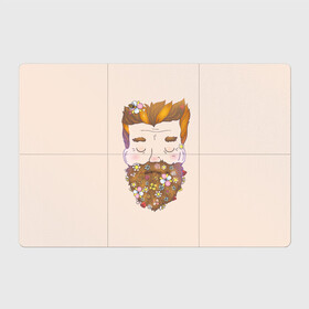 Магнитный плакат 3Х2 с принтом Бородач в Белгороде, Полимерный материал с магнитным слоем | 6 деталей размером 9*9 см | beard | beards | hipster | man | men | борода | бородач | бородачей | бороды | культ | люблю | пчела | усы | хипстер | цветы | чел | человек