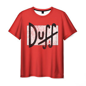 Мужская футболка 3D с принтом Duff Beer в Белгороде, 100% полиэфир | прямой крой, круглый вырез горловины, длина до линии бедер | beer | donut | duff | fun | homer | joke | simpson | simpsons | гомер | дафф | пончик | прикол | приколы | симпсон | симпсоны