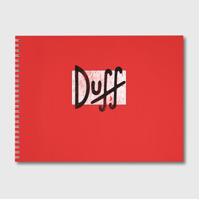 Альбом для рисования с принтом Duff Beer в Белгороде, 100% бумага
 | матовая бумага, плотность 200 мг. | beer | donut | duff | fun | homer | joke | simpson | simpsons | гомер | дафф | пончик | прикол | приколы | симпсон | симпсоны