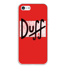 Чехол для iPhone 5/5S матовый с принтом Duff Beer в Белгороде, Силикон | Область печати: задняя сторона чехла, без боковых панелей | beer | donut | duff | fun | homer | joke | simpson | simpsons | гомер | дафф | пончик | прикол | приколы | симпсон | симпсоны