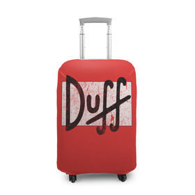 Чехол для чемодана 3D с принтом Duff Beer в Белгороде, 86% полиэфир, 14% спандекс | двустороннее нанесение принта, прорези для ручек и колес | beer | donut | duff | fun | homer | joke | simpson | simpsons | гомер | дафф | пончик | прикол | приколы | симпсон | симпсоны