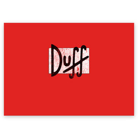 Поздравительная открытка с принтом Duff Beer в Белгороде, 100% бумага | плотность бумаги 280 г/м2, матовая, на обратной стороне линовка и место для марки
 | beer | donut | duff | fun | homer | joke | simpson | simpsons | гомер | дафф | пончик | прикол | приколы | симпсон | симпсоны
