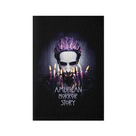 Обложка для паспорта матовая кожа с принтом American Horror Story в Белгороде, натуральная матовая кожа | размер 19,3 х 13,7 см; прозрачные пластиковые крепления | 8 сезон | american | apocalypse | horror | story | американская | апокалипсис | история | сериал | ужасов