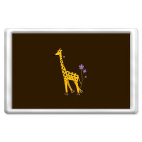 Магнит 45*70 с принтом Жираф на Роликах в Белгороде, Пластик | Размер: 78*52 мм; Размер печати: 70*45 | 