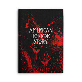 Обложка для автодокументов с принтом AMERICAN HORROR STORY в Белгороде, натуральная кожа |  размер 19,9*13 см; внутри 4 больших “конверта” для документов и один маленький отдел — туда идеально встанут права | american horror story | blood | американская история ужасов | брызги | кровь | сериал | ужасы