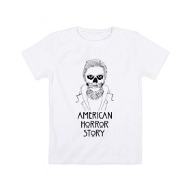 Детская футболка хлопок с принтом American horror story в Белгороде, 100% хлопок | круглый вырез горловины, полуприлегающий силуэт, длина до линии бедер | Тематика изображения на принте: american horror story | tate | американская история ужасов | сериал | ужасы