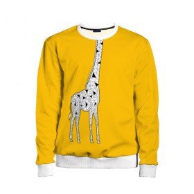 Детский свитшот 3D с принтом Я Жираф в Белгороде, 100% полиэстер | свободная посадка, прямой крой, мягкая тканевая резинка на рукавах и понизу свитшота | Тематика изображения на принте: animal | desert | giraffe | long | pattern | skin | tall | высокий | длинная | животное | животные | жираф | жирафы | пустыня | узор | шея