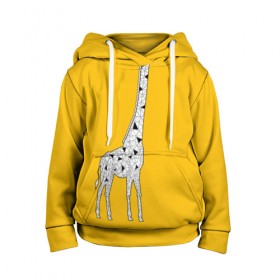 Детская толстовка 3D с принтом Я Жираф в Белгороде, 100% полиэстер | двухслойный капюшон со шнурком для регулировки, мягкие манжеты на рукавах и по низу толстовки, спереди карман-кенгуру с мягким внутренним слоем | Тематика изображения на принте: animal | desert | giraffe | long | pattern | skin | tall | высокий | длинная | животное | животные | жираф | жирафы | пустыня | узор | шея