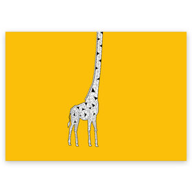 Поздравительная открытка с принтом Я Жираф в Белгороде, 100% бумага | плотность бумаги 280 г/м2, матовая, на обратной стороне линовка и место для марки
 | animal | desert | giraffe | long | pattern | skin | tall | высокий | длинная | животное | животные | жираф | жирафы | пустыня | узор | шея