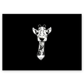 Поздравительная открытка с принтом Крутой Жираф в Белгороде, 100% бумага | плотность бумаги 280 г/м2, матовая, на обратной стороне линовка и место для марки
 | animal | cool | desert | giraffe | long | pattern | skin | tall | tattoo | высокий | длинная | животное | животные | жираф | жирафы | крутой | пустыня | тату | татуировки | узор | шея
