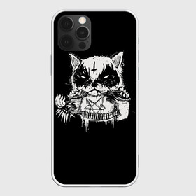 Чехол для iPhone 12 Pro с принтом Dark Cat в Белгороде, силикон | область печати: задняя сторона чехла, без боковых панелей | Тематика изображения на принте: cat | cats | dark | kitten | kitty | pussy | satan | дикий | злой | кот | котенок | котик | котики | коты | котята | кошка | кошки | мрачный | сатанист | черный