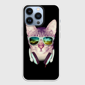 Чехол для iPhone 13 Pro с принтом Кот в Наушниках в Белгороде,  |  | cat | cats | kitten | kitty | pussy | диджей | кот | котенок | котик | котики | коты | котята | кошка | кошки | наушники | очки