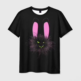 Мужская футболка 3D с принтом Мрачный Зайчик в Белгороде, 100% полиэфир | прямой крой, круглый вырез горловины, длина до линии бедер | Тематика изображения на принте: creepy | ear | ears | rabbit | rabbits | scary | spooky | жуткий | зайцы | зайчик | зайчики | заяц | кролик | кролики | мрачный | страшный | ухо | уши | ушки