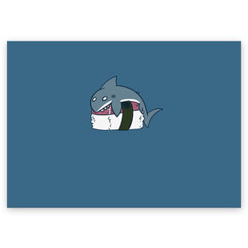 Поздравительная открытка с принтом Суши в Белгороде, 100% бумага | плотность бумаги 280 г/м2, матовая, на обратной стороне линовка и место для марки
 | fish | fishes | lake | ocean | river | sea | sushi | water | вода | море | озеро | океан | раба | река | ролл | роллы | рыбка | рыбки | рыбы | суши