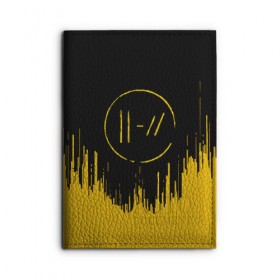 Обложка для автодокументов с принтом TWENTY ONE PILOTS в Белгороде, натуральная кожа |  размер 19,9*13 см; внутри 4 больших “конверта” для документов и один маленький отдел — туда идеально встанут права | 21 pilots | 21p | music | rock | top | trench | twenty one pilots | группа | музыка | рок