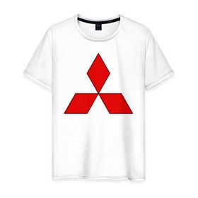 Мужская футболка хлопок с принтом Mitsubishi shine в Белгороде, 100% хлопок | прямой крой, круглый вырез горловины, длина до линии бедер, слегка спущенное плечо. | mitsubishi | митсубиси