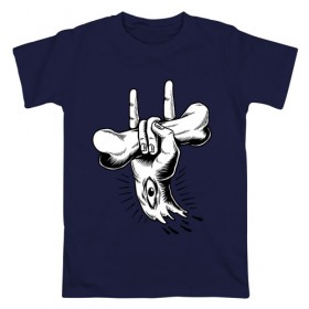 Мужская футболка хлопок с принтом Hands Rock в Белгороде, 100% хлопок | прямой крой, круглый вырез горловины, длина до линии бедер, слегка спущенное плечо. | rock | иллюстрация | полосы | рисунок | рок | руки | хипстер