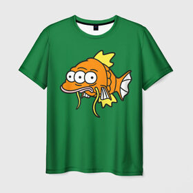 Мужская футболка 3D с принтом Радиоактивная Рыбка в Белгороде, 100% полиэфир | прямой крой, круглый вырез горловины, длина до линии бедер | fish | fishes | lake | ocean | river | sea | simpson | simpsons | water | вода | море | озеро | океан | раба | река | рыбка | рыбки | рыбы | симпсон | симпсоны