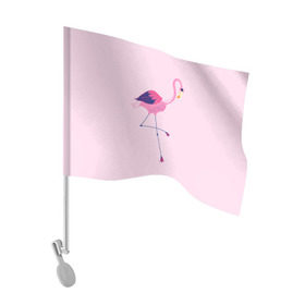 Флаг для автомобиля с принтом Фламинго в Белгороде, 100% полиэстер | Размер: 30*21 см | bird | birds | fly | wing | wings | клюв | когти | крыло | крылышки | крылья | полет | птица | птицы | птичка | птички | фламинго