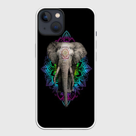 Чехол для iPhone 13 с принтом Индийский Слон в Белгороде,  |  | Тематика изображения на принте: africa | elephant | elephants | india | ornament | pattern | skin | tusks | африка | бивни | индия | кожа | орнамент | слон | слоненок | слоник | слоники | слоны | слонята | узор | хобот