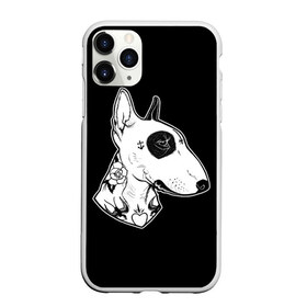 Чехол для iPhone 11 Pro матовый с принтом Бультерьер в Белгороде, Силикон |  | dog | dogs | tattoo | бультерьер | пес | псы | собака | собакен | собаки | собачка | собачки | татуировка | татуировки | щенки | щенок | щеночек | щеночки