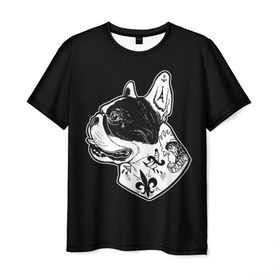 Мужская футболка 3D с принтом Французский Бульдог в Белгороде, 100% полиэфир | прямой крой, круглый вырез горловины, длина до линии бедер | bulldog | dog | dogs | franch | бульдог | пес | псы | собака | собакен | собаки | собачка | собачки | французский | щенки | щенок | щеночек | щеночки