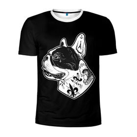 Мужская футболка 3D спортивная с принтом Французский Бульдог в Белгороде, 100% полиэстер с улучшенными характеристиками | приталенный силуэт, круглая горловина, широкие плечи, сужается к линии бедра | bulldog | dog | dogs | franch | бульдог | пес | псы | собака | собакен | собаки | собачка | собачки | французский | щенки | щенок | щеночек | щеночки