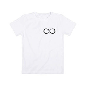 Детская футболка хлопок с принтом Infinity в Белгороде, 100% хлопок | круглый вырез горловины, полуприлегающий силуэт, длина до линии бедер | infinity | бесконечность | инфинити