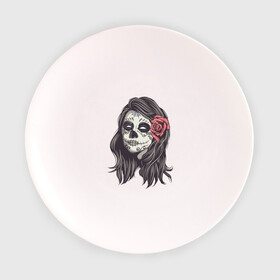 Тарелка с принтом Mexican girl в Белгороде, фарфор | диаметр - 210 мм
диаметр для нанесения принта - 120 мм | девушка | зомби | мексика | паутина | роза | тату | хэллоуин | череп