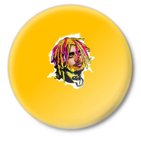 Значок с принтом Lil Pump в Белгороде,  металл | круглая форма, металлическая застежка в виде булавки | Тематика изображения на принте: drumtick | elementary | esketit | esskeetit | gang | garcia | gazzy | gucci | guccigang | jetski | pump | rap | trap | usa | газзи | гарсия | лил | памп | рэп | сша | трап | эщкере