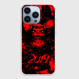 Чехол для iPhone 13 Pro с принтом Красный поросенок в Белгороде,  |  | 2019 | боров | брызги | веселье | взгляд | год | домашнее | животное | капли | красный | кровь | подарок | поздравление | поросенок | праздник | радость | рождество | с новым годом | свинья